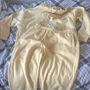Adidas Soft Yellow Hoodie and Joggers Set